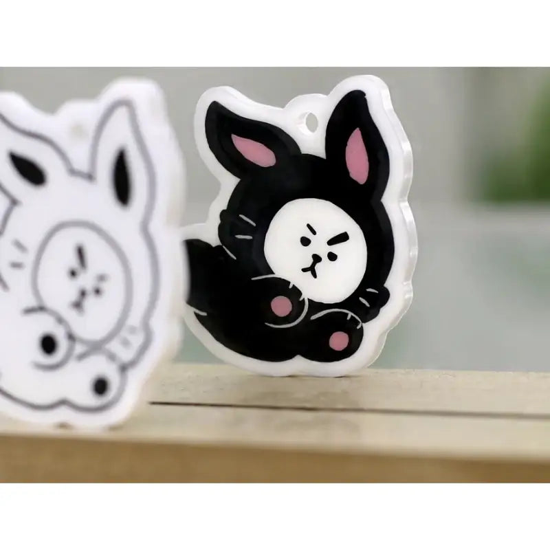 Monopoly x BT21 - Acrylic Simple Keyring - Black Rabbit - Monopoly - Accessories - Harumio