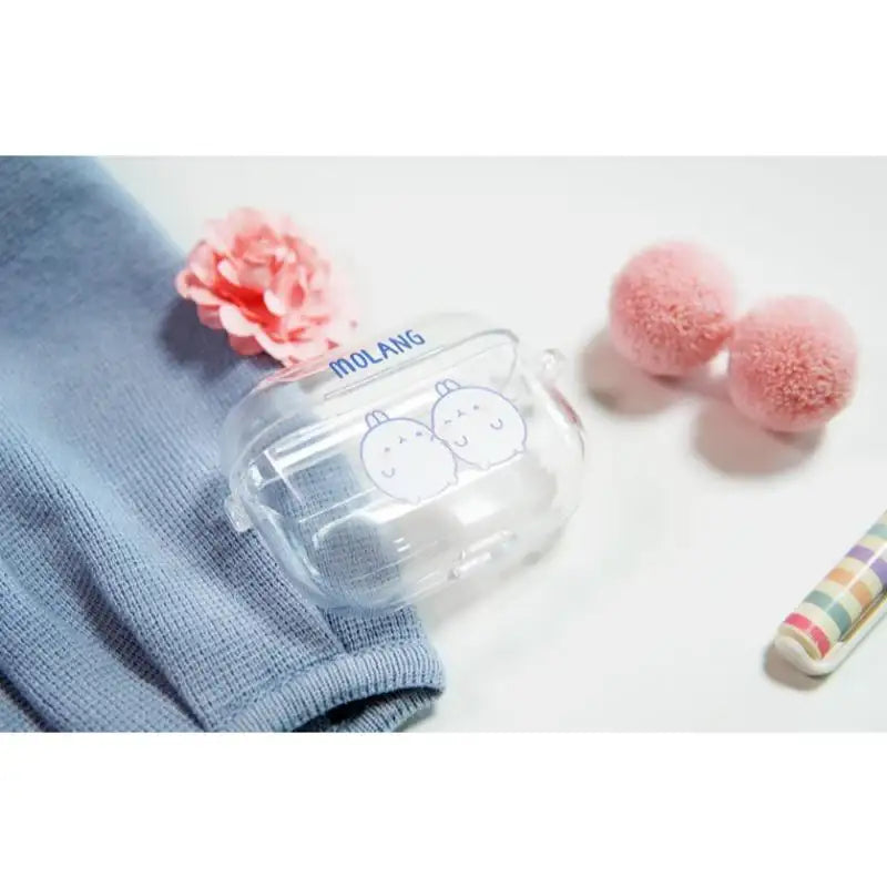 Molang - Transparent AirPods Pro Case - Simple Blue