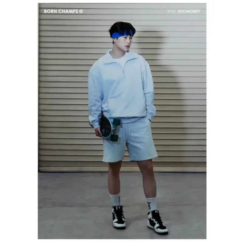 Born Champs x Joohoney - 08 Logo Half Zip Up & Pants Set-up - Born Champs - Jacket - Harumio