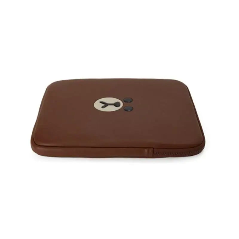Line Friends - Brown Leather-like Tablet and Laptop Pouch - Line Friends - Pouches - Harumio