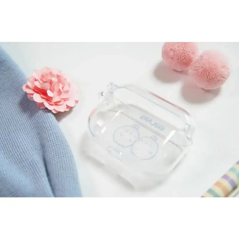 Molang - Transparent AirPods Pro Case - Simple Blue