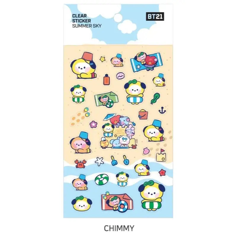 Monopoly x BT21 - Clear Sticker - Summer Sky - Monopoly - Accessories - Harumio