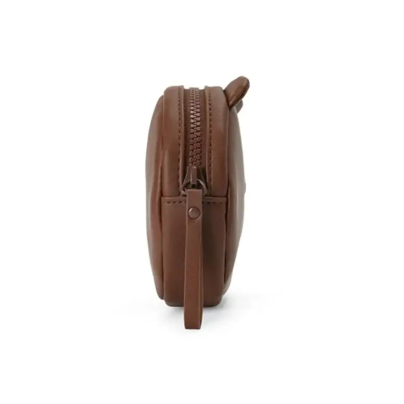 Line Friends - Brown Leather-like Mini Pouch - Line Friends - Pouches - Harumio
