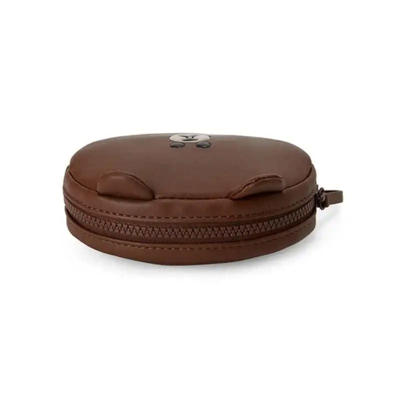 Line Friends - Brown Leather-like Mini Pouch - Line Friends - Pouches - Harumio