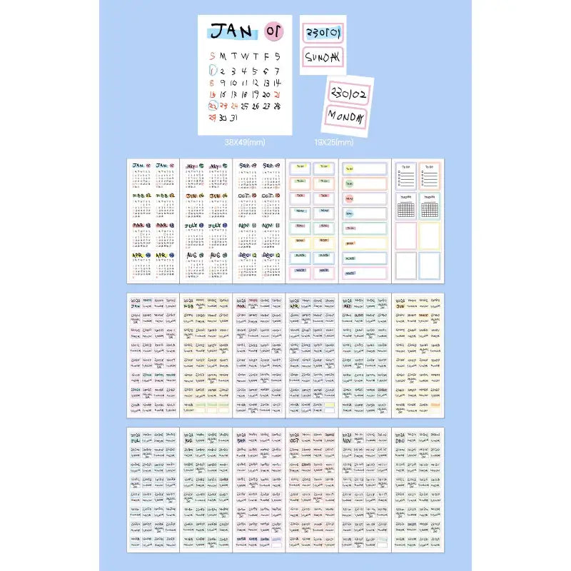 7321 DESIGN - 2023 Everyday Calendar Sticker Set - 10x10 - 2023 Calendars - Harumio