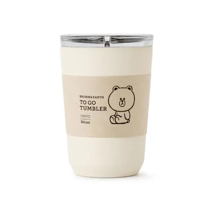 Line Friends - Official Merch - Brown Face Tumbler (360ml) - Line Friends - Accessories - Harumio