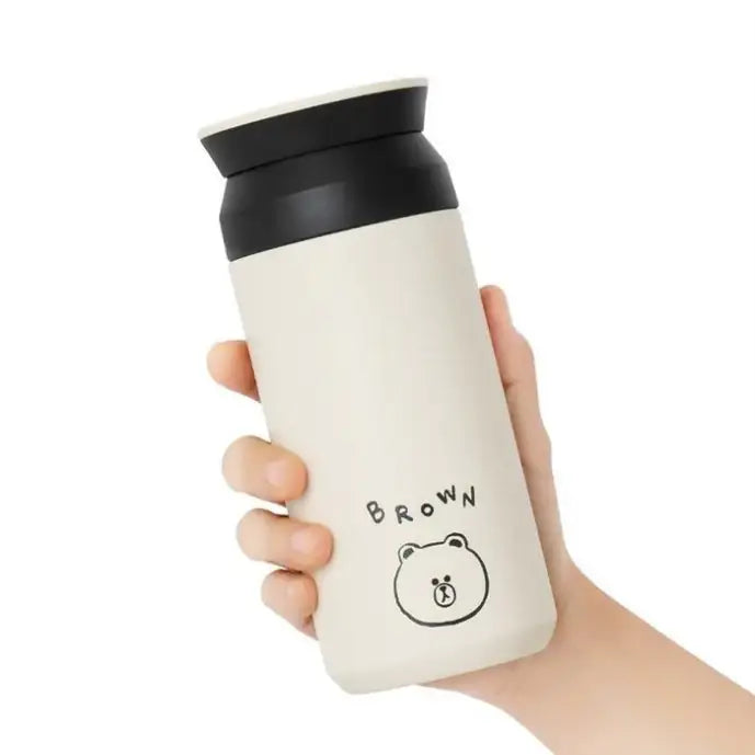 Line Friends - Official Merch - Brown Face Travel Tumbler (350ml) - Line Friends - Accessories - Harumio