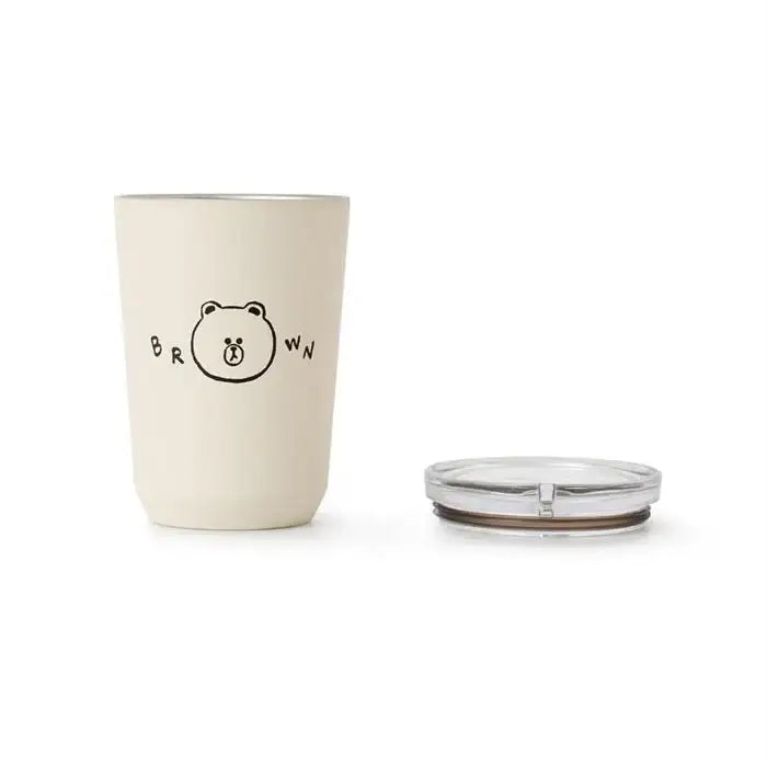 Line Friends - Official Merch - Brown Face Tumbler (360ml) - Line Friends - Accessories - Harumio