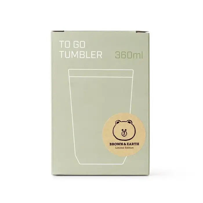 Line Friends - Official Merch - Brown Face Tumbler (360ml) - Line Friends - Accessories - Harumio