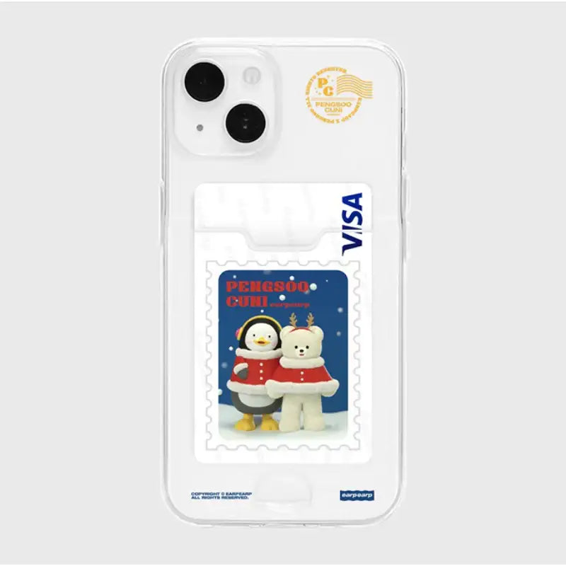Earpearp x Pengsoo - Stamp Pengsoo and Cuni iPhone Clear Jelly Case - Earpearp x Pengsoo - Phone Case - Harumio