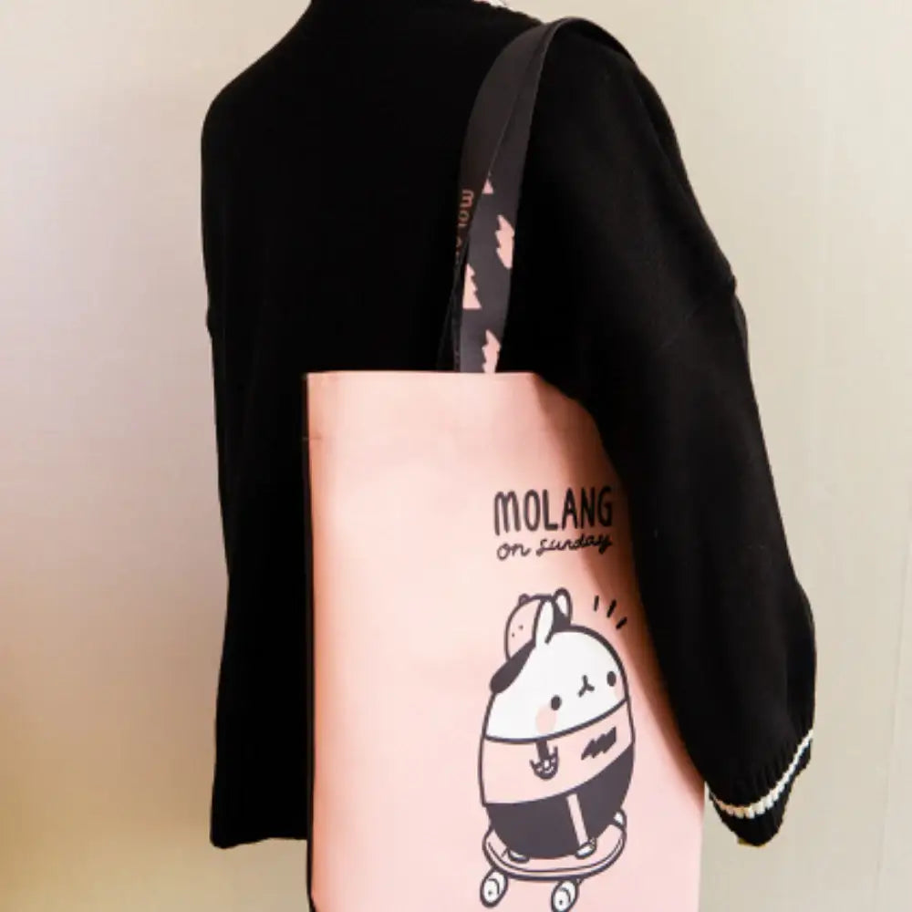 Molang - Black & Pink Eco Bag - Molang - Bag - Harumio