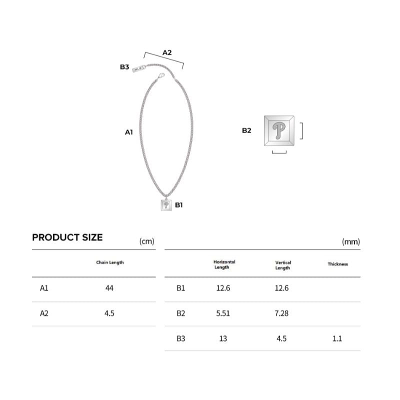 MLB Korea - Square Pendant Necklace