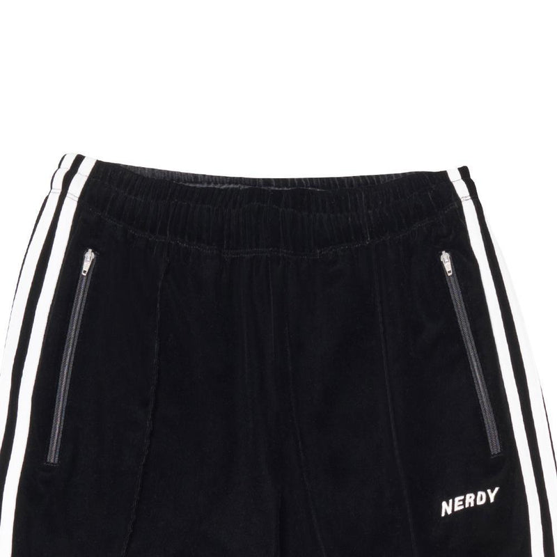 Nerdy - Velvet Track Pants - Black
