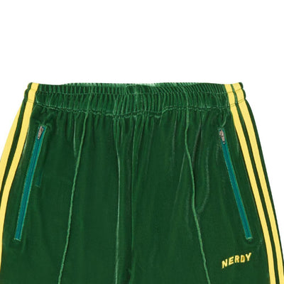 Nerdy - Velvet Track Pants - Green