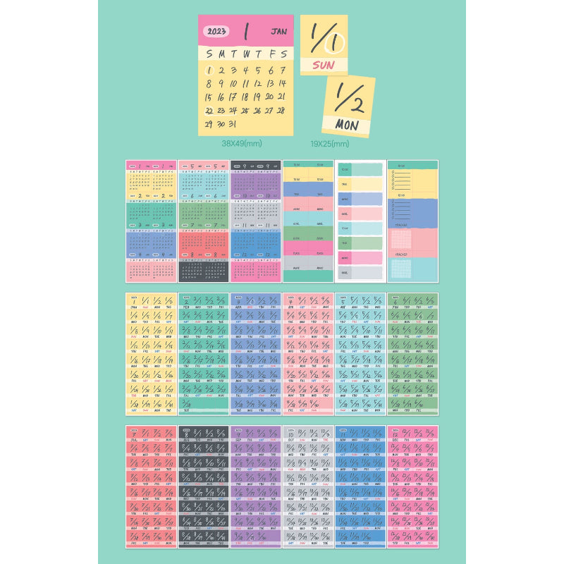 7321 DESIGN - 2023 Everyday Calendar Sticker Set - Harumio