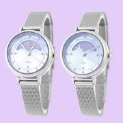Clue X Esther Bunny - Beautiful Bunny Moon Phase Silver Mesh Watch - CLUE - Accessories - Harumio