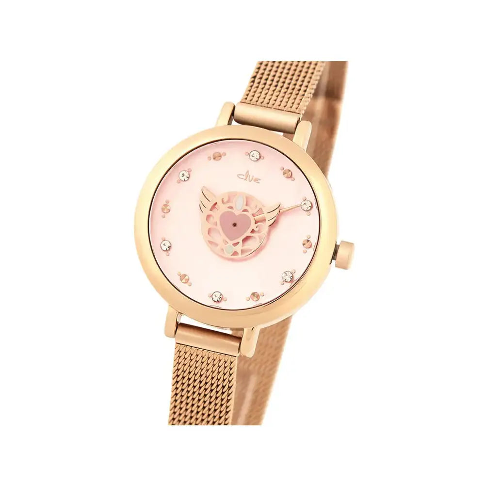 Wedding Peach x CLUE - Rose Gold Mesh Watch - Angel of Love - Wedding Peach x CLUE - Jewelry - Harumio
