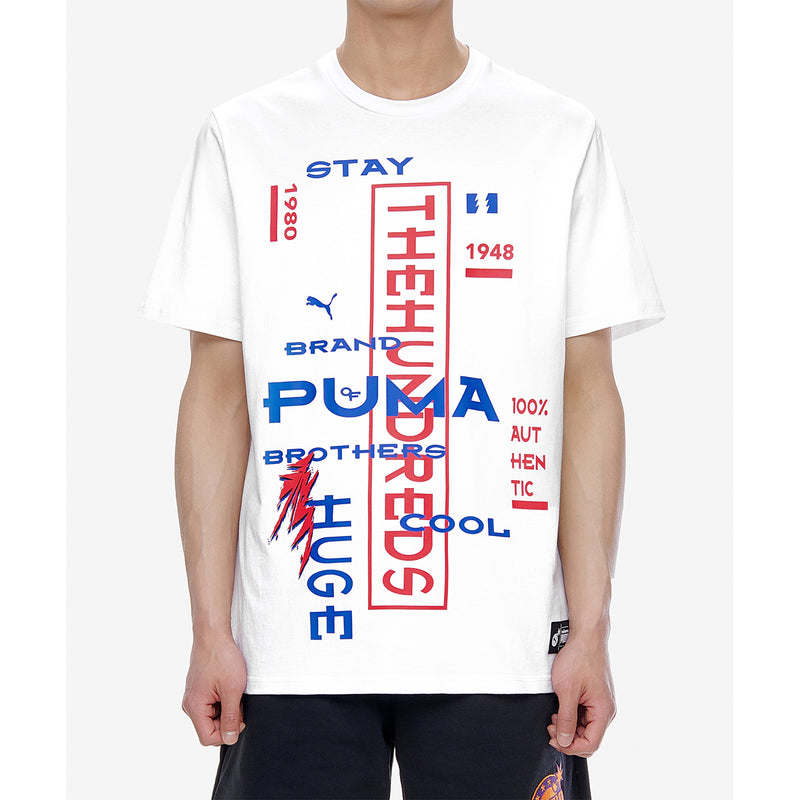 PUMA x THE HUNDREDS - White Graphic Short Sleeve T-Shirt