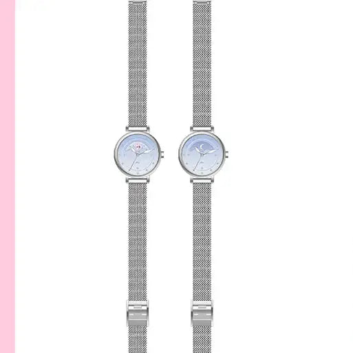 Clue X Esther Bunny - Beautiful Bunny Moon Phase Silver Mesh Watch - CLUE - Accessories - Harumio