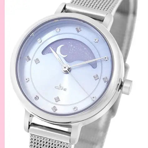 Clue X Esther Bunny - Beautiful Bunny Moon Phase Silver Mesh Watch - CLUE - Accessories - Harumio