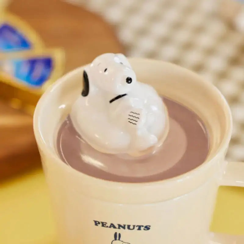 Bo Friends x Peanuts - Snoopy Cream Mug With Lid - Bo Friends - Mugs - Harumio