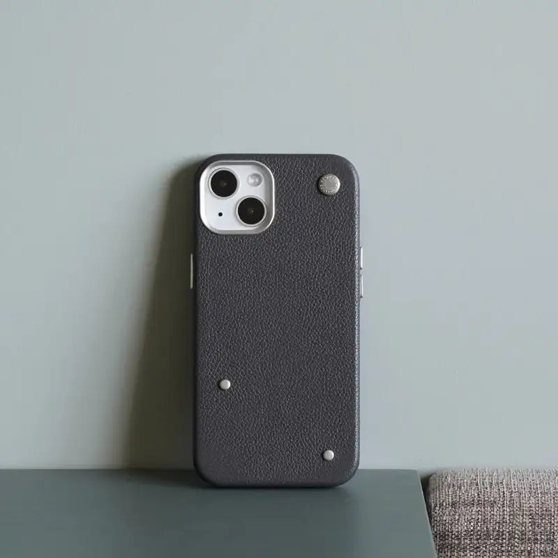 proper belongings - Round Studs Leather Case (iPhone) - proper belongings - Cases - Harumio