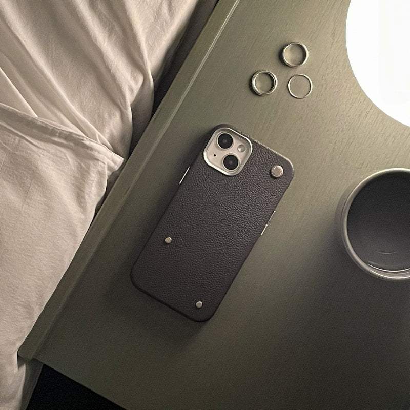 proper belongings - Round Studs Leather Case (iPhone) - proper belongings - Cases - Harumio