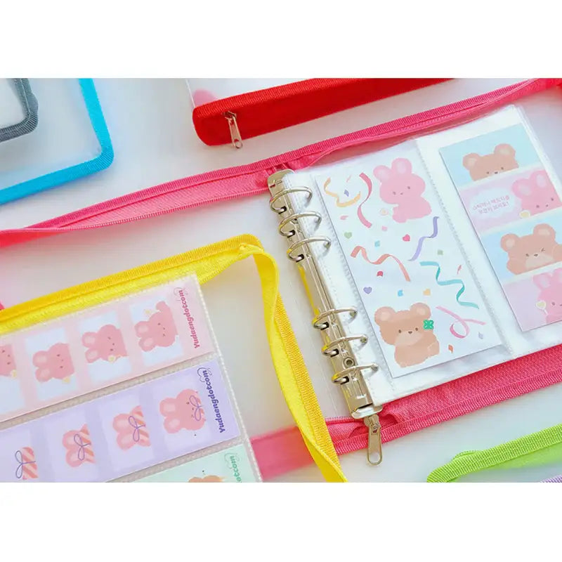 Yudaeng - Wide A6 - 6 Hole Diary Clear File Storage Inlay - Yudaengdotcom - File Storage Inlay - Harumio