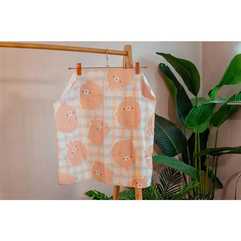 Molang - Caramel Checkered Handkerchief - Molang - Handkerchief - Harumio