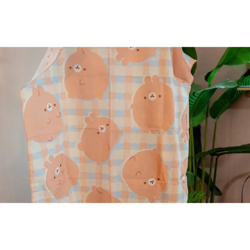Molang - Caramel Checkered Handkerchief - Molang - Handkerchief - Harumio