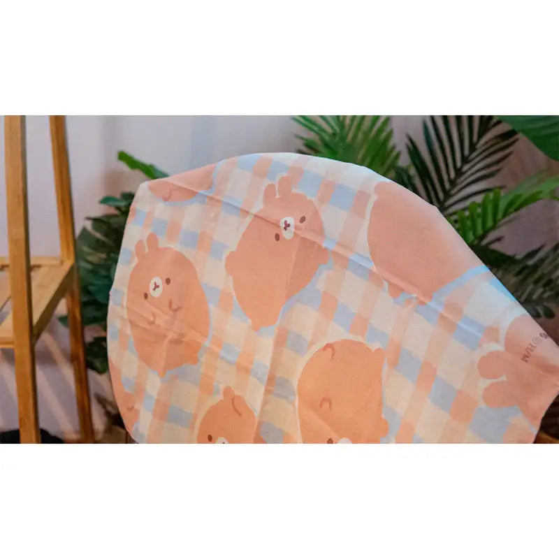 Molang - Caramel Checkered Handkerchief - Molang - Handkerchief - Harumio