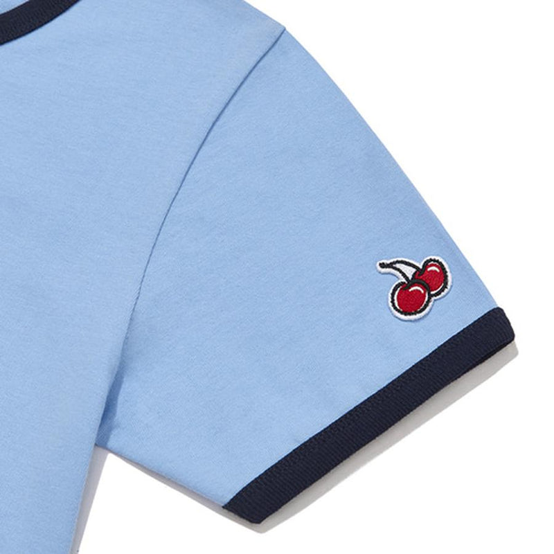 Kirsh - Big Cherry Ringer T-Shirt - Blue