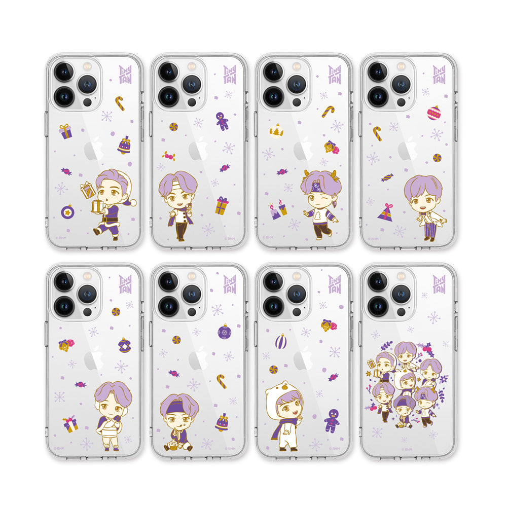 BTS - TinyTAN Purple Holidays Clear Soft Phone Case (iPhone)