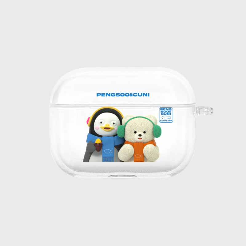 Earpearp x Pengsoo - Pengsoo and Cuni Buddy AirPods Clear Hard Case