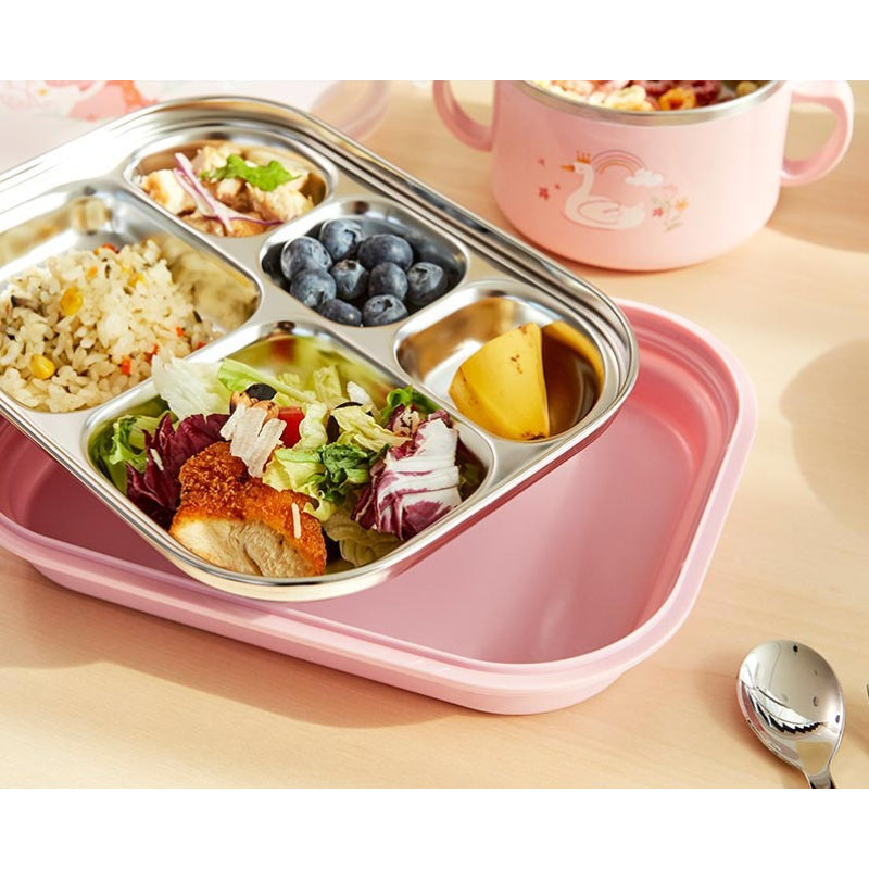 Korean Swan Lake - Double Stainless Steel Cutlet Plate With Lid