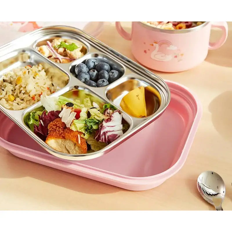 Korean Swan Lake - Double Stainless Steel Cutlet Plate With Lid - Modern House - Plates - Harumio