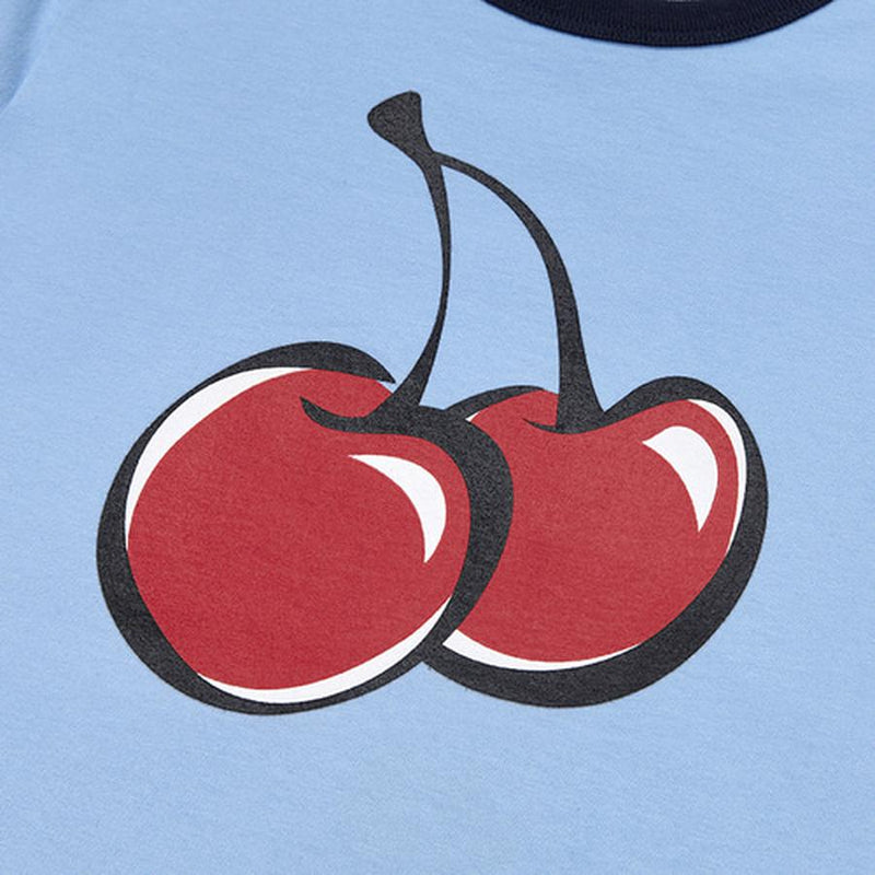 Kirsh - Big Cherry Ringer T-Shirt - Blue