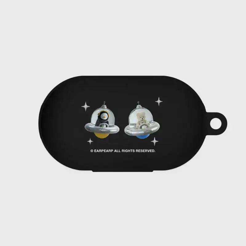 Earpearp x Pengsoo - Spaceship Friends Buds & Buds Plus Clear jelly Case (Black) - Earpearp x Pengsoo - Buds Case - Harumio