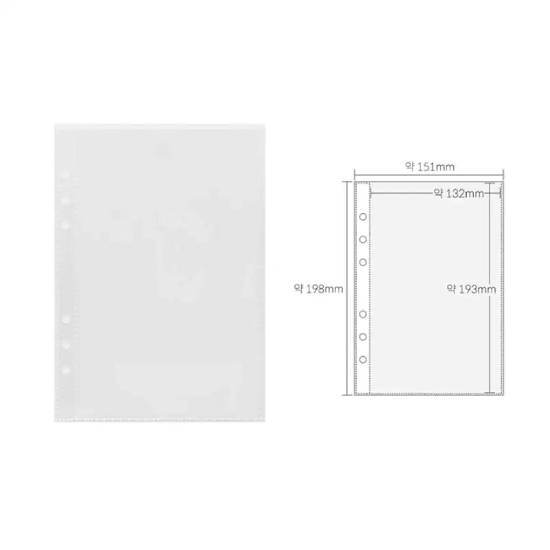 Yudaeng - A5 - 6 Hole Diary Clear File Storage Inlay - Yudaengdotcom - Binder Pockets - Harumio