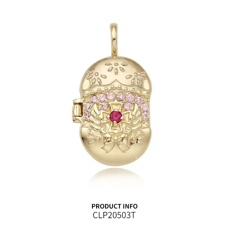 Saint Tail x Clue - Saint Cross Wings 10k Gold Pendant - CLUE - Jewelry - Harumio