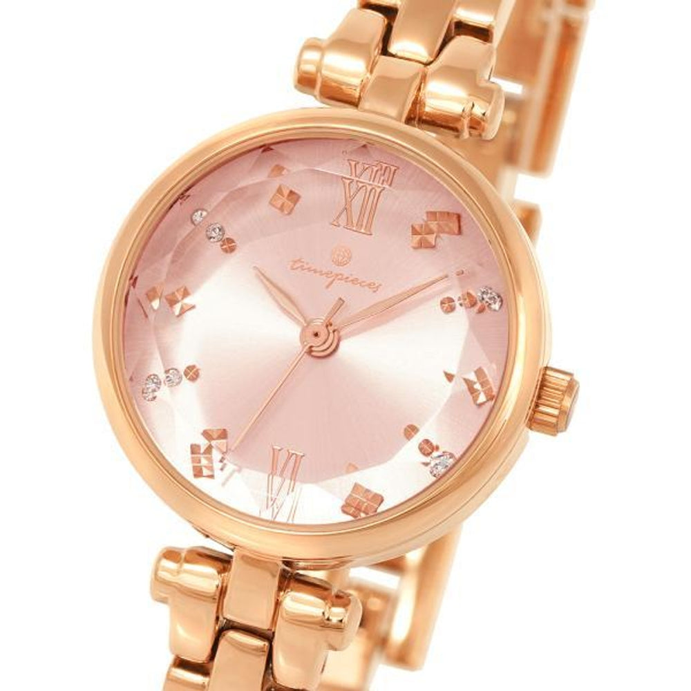 OST - Glass Cut Dial Rose Gold Women's Metal Watch