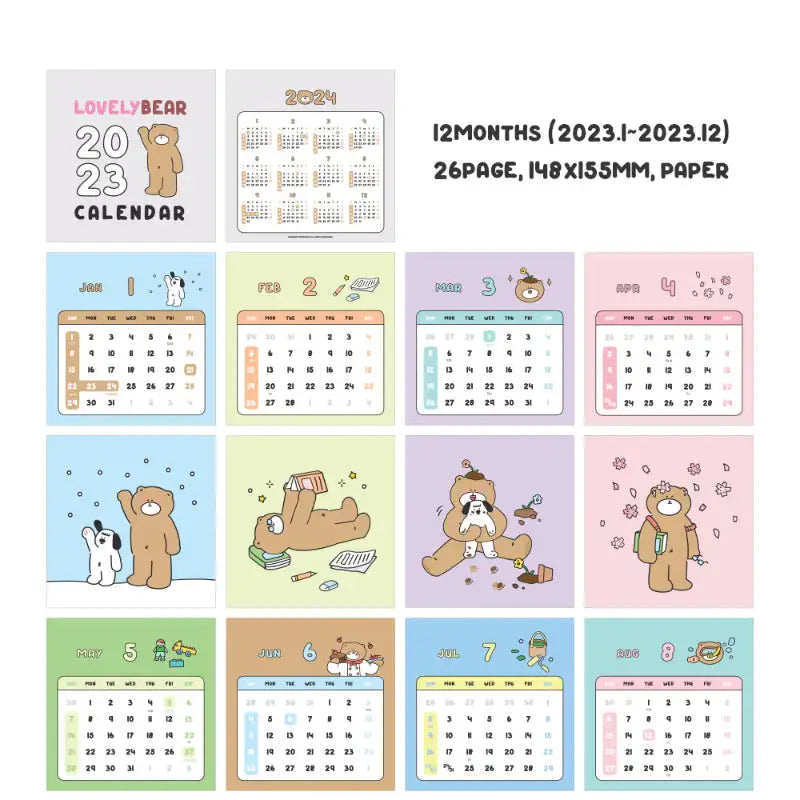 Momopop - 2023 Lovely Bear Desk Calendar - Momopop - Calendar - Harumio
