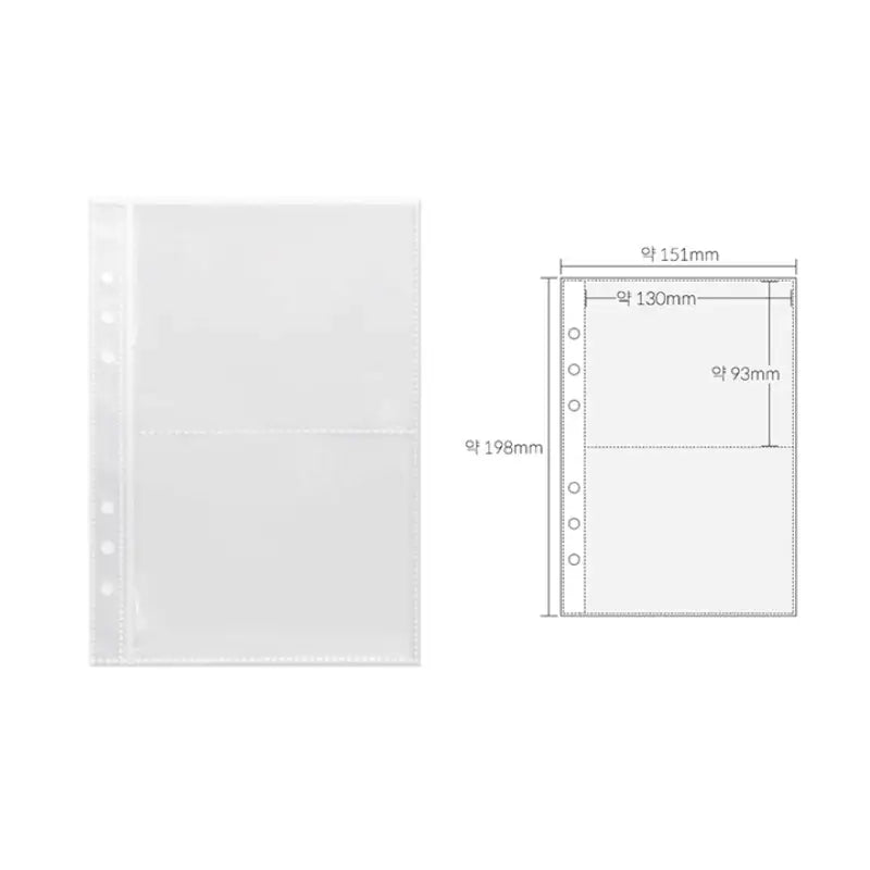 Yudaeng - A5 - 6 Hole Diary Clear File Storage Inlay - Yudaengdotcom - Binder Pockets - Harumio