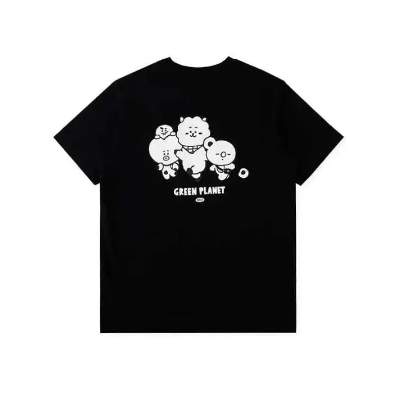 BT21 - Baby Outdoor Organic Short Sleeve T-Shirt Set - LINE FRIENDS - Clothes - Harumio