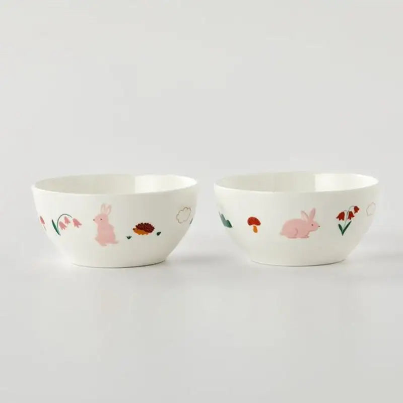 Korean My Rabbit - Porcelain Bowl 2P Set - Modern House - Bowls - Harumio
