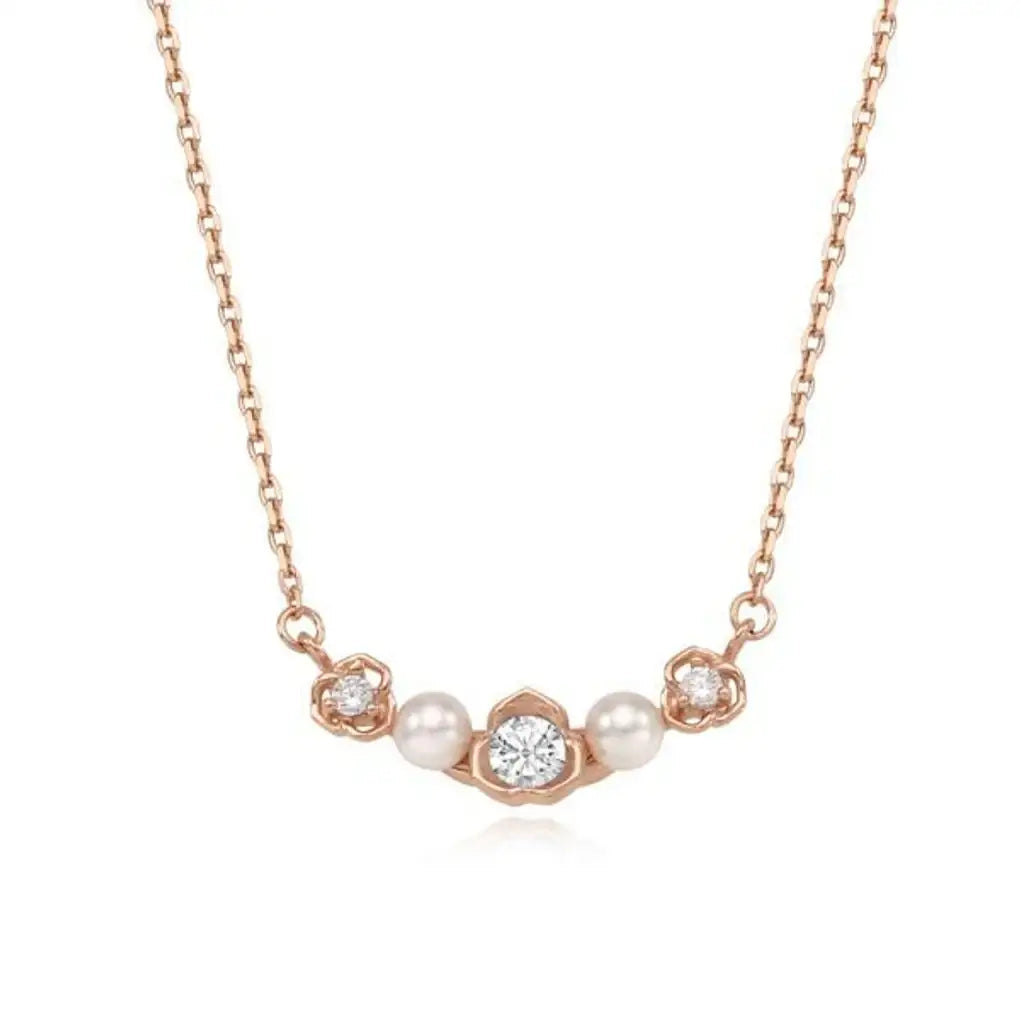 OST - Rose Garden Pearl Silver Necklace - OST - Jewelry - Harumio