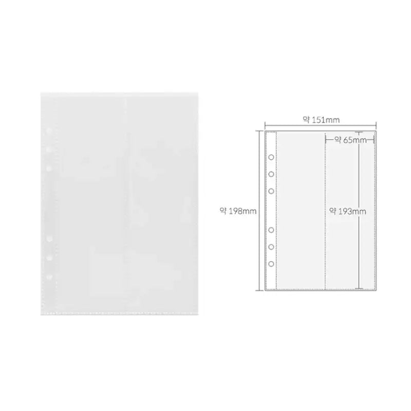 Yudaeng - A5 - 6 Hole Diary Clear File Storage Inlay - Yudaengdotcom - Binder Pockets - Harumio
