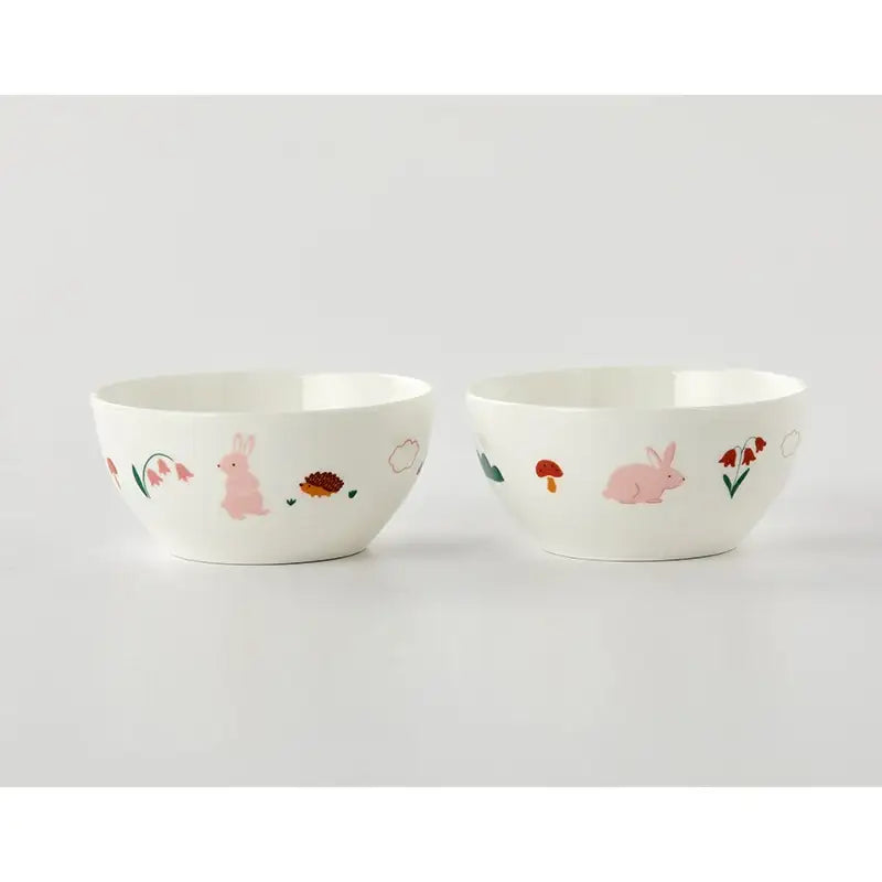 Korean My Rabbit - Porcelain Bowl 2P Set - Modern House - Bowls - Harumio