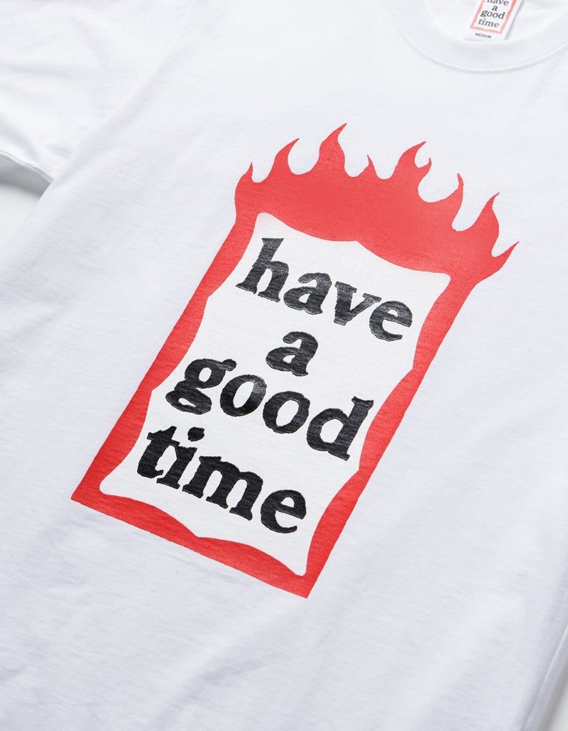 have a good time - Fire Frame Short Sleeve T-shirt - White