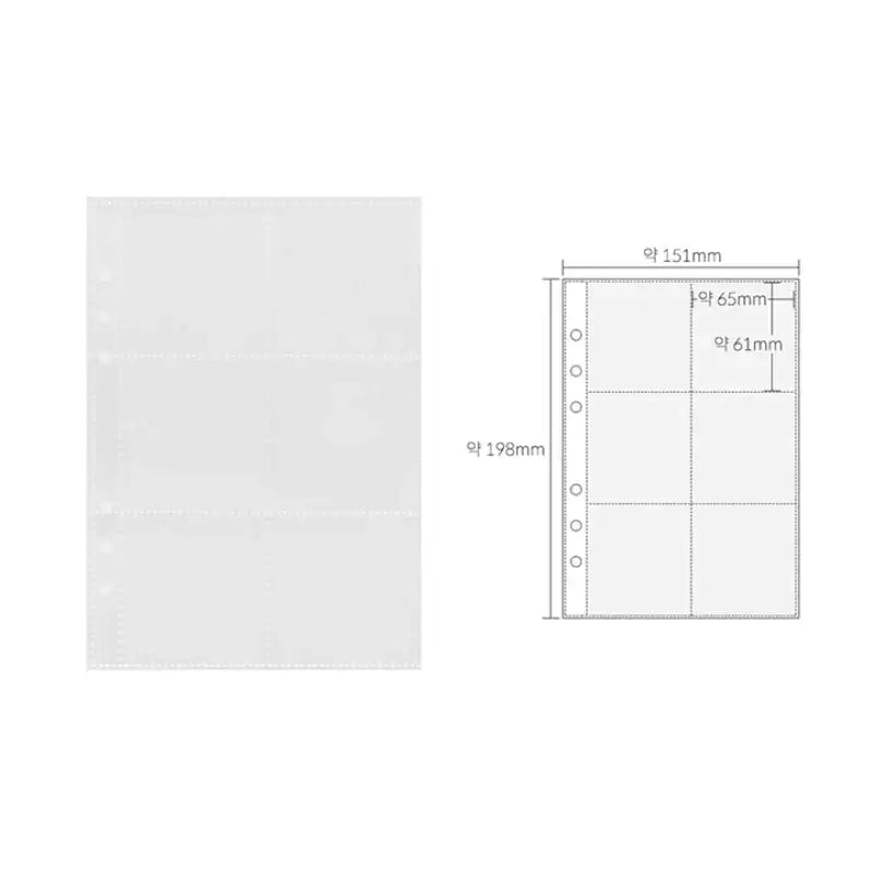 Yudaeng - A5 - 6 Hole Diary Clear File Storage Inlay - Yudaengdotcom - Binder Pockets - Harumio